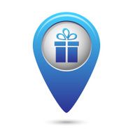Map pointer with present icon
