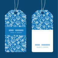 Vector blue white lineart plants vertical stripe frame pattern tags
