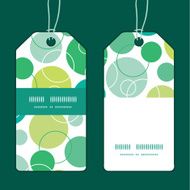 Vector abstract green circles vertical stripe frame pattern tags set N2