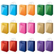 shopping bags in different colours