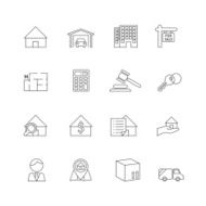 Real estate outline icons