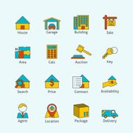 Real estate flat line icons N2