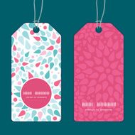 Vector abstract colorful drops vertical round frame pattern tags set