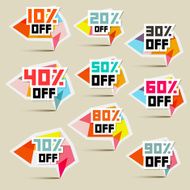 Vector Paper Discount Stickers Labels