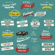 Collection of vintage retro labels badges and stamps N24