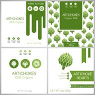 Artichokes labels set