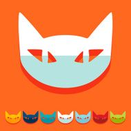 Flat design cat N18