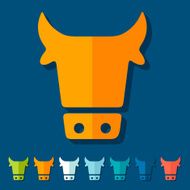 Flat design cow N3