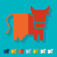Flat design cow livestock farm N3