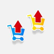 realistic design element grocery cart arrow N39