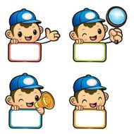 Flexibility as possible a sets of Blue Delivery Man Mascot