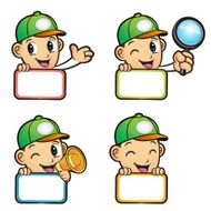 Different styles of Green Delivery Man Mascot Sets Product and