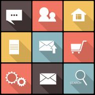web icons in Flat Design for Mobile