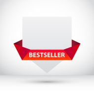 Sale tag Blank paper with ribbon Vector banner