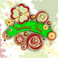 Holiday sale Offer tag motivational background Discount Flowers N2