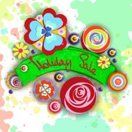 Holiday sale Offer tag motivational background Discount Flowers N3