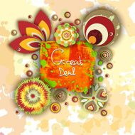 Great deal Offer tag motivational background Discount Flower