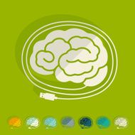 Flat design brain N17