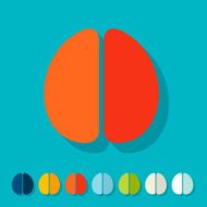 Flat design brain N21