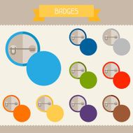 Badges colored templates for your design in flat style