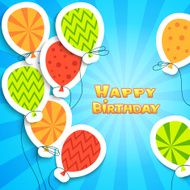 Happy birthday colorful applique background N2