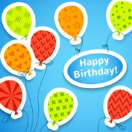 Happy birthday colorful applique background N3