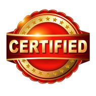 Certified guarantee golden label with ribbon N4