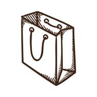 Shopping paper bag symbol