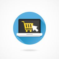 Vector Laptop Buy Online Icon Ecommerce Concept