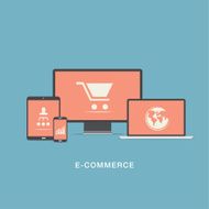 Flat e-commerce vector icons set concept
