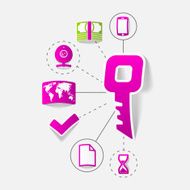 Set of sticker design High-tech communication concept N7