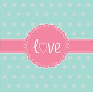 Pink label and ribbon Love card N2