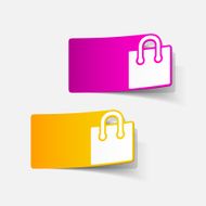 realistic design element shopping bag package N34