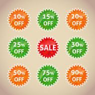 Set of sale lebels