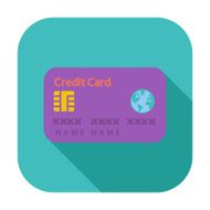 Credit card single flat icon N16