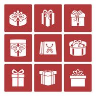 Present boxes icons set for online delivery website