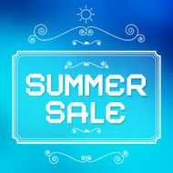 Summer Sale Paper Title on Abstract Blue Background
