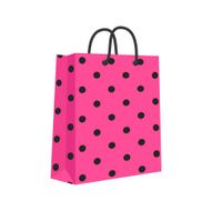 Paper Shopping Bag With Rope Handles Pink Black N2