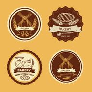 Set of vintage bakery icons
