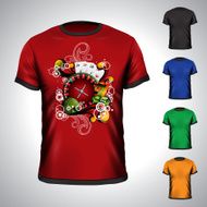 t-shirt set on a casino holiday theme with roulette wheel N2