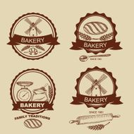Set of vintage bakery icons N2