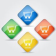 Glossy Shopping Cart Button Icon N2