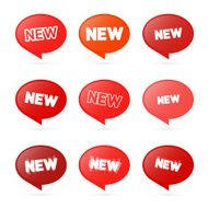 New Red Vector Icons - Labels Set