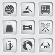 Icons on the buttons for Web Design Set 1