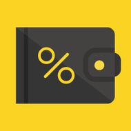 Vector Wallet and Percent Sign Icon