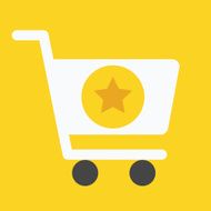 Vector Shopping Cart and Star Sign Icon N2