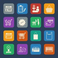 Shopping mall and delivery icons set N2