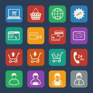 Shopping mall and delivery icons set N4