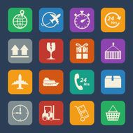 Logistic and shipping icons set