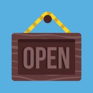 Vector Open Hanging Sign Icon N2